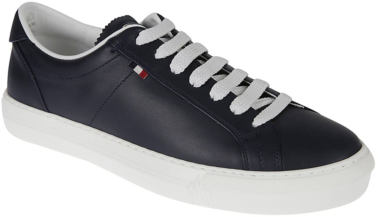 Moncler Moncler Monaco Leather Sneakers Blauw