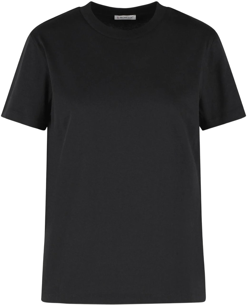 Moncler Black Crew Neck Short-Sleeved Top Zwart