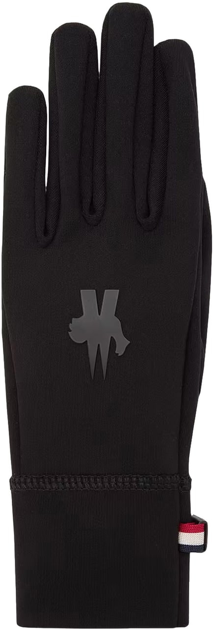 Moncler Black Textured Grip Ski Gloves Zwart