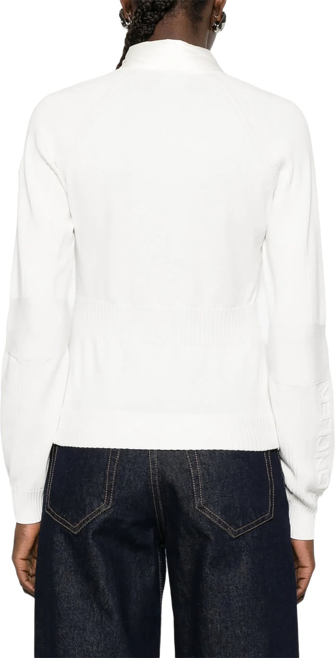 Moncler Black Quilted Panel Zip Cardigan Wit