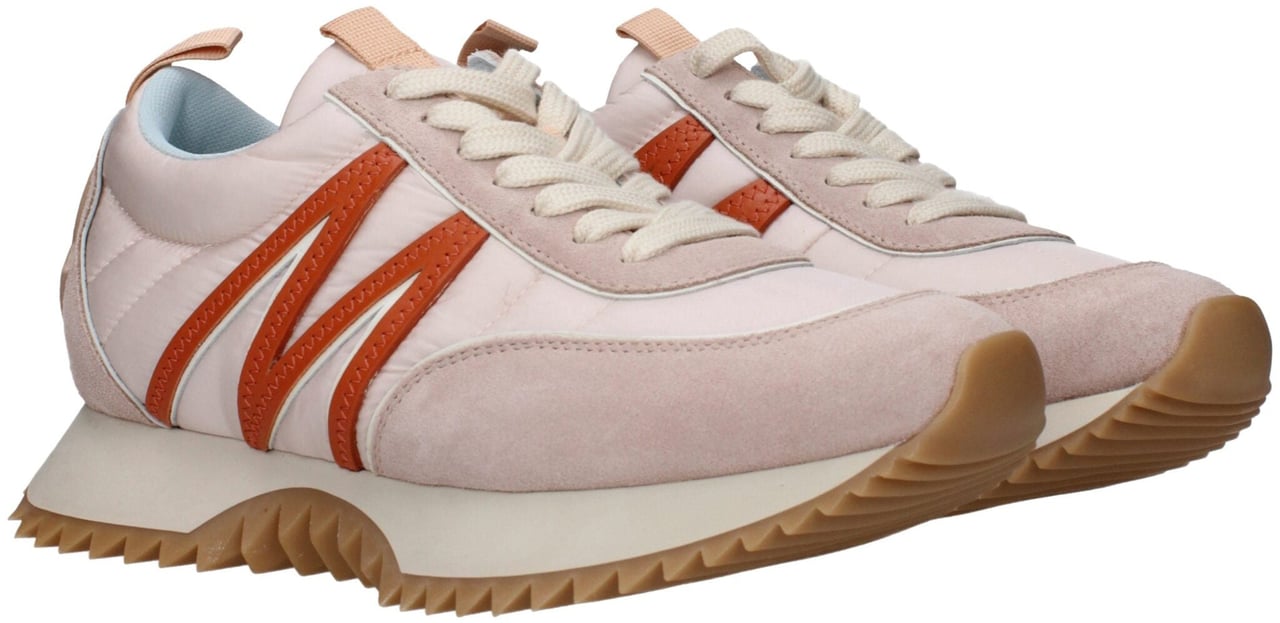 Moncler Pink Fabric Chunky Sneakers Roze