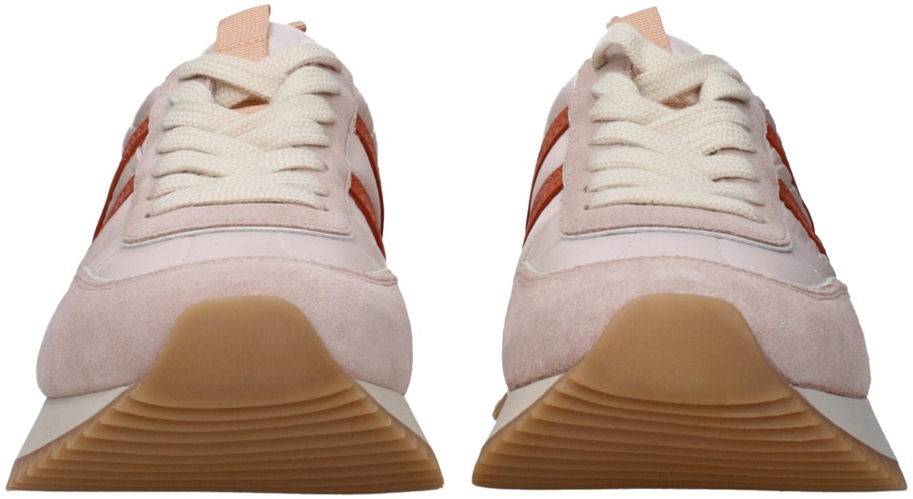 Moncler Pink Fabric Chunky Sneakers Roze