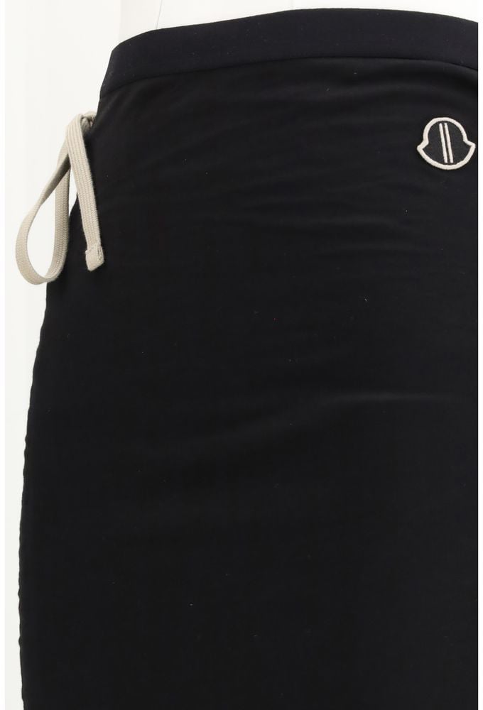 Moncler Moncler x Rick Owens Black Cotton Long Skirt Zwart