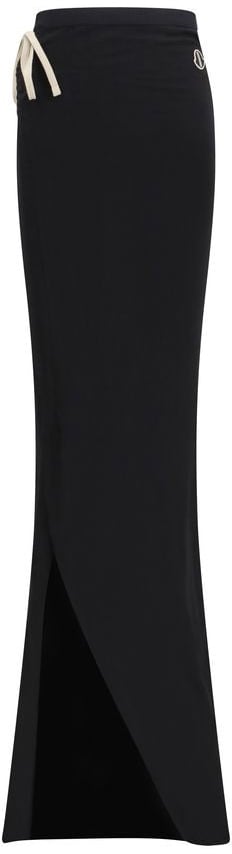 Moncler Moncler x Rick Owens Black Cotton Long Skirt Zwart