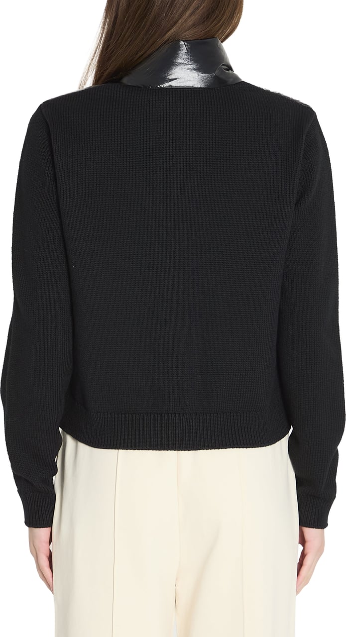Moncler Padded wool cardigan Zwart