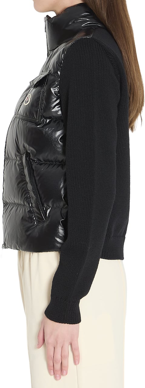 Moncler Padded wool cardigan Zwart
