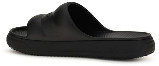 Moncler Black Rubber Flat Sandals Zwart