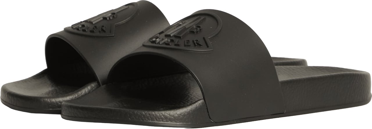Moncler Basile rubber slides Zwart