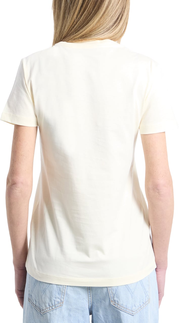 Moncler T-shirt with embroidered logo Beige