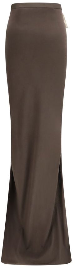 Moncler x Rick Owens Brown Cotton Long Skirt Bruin