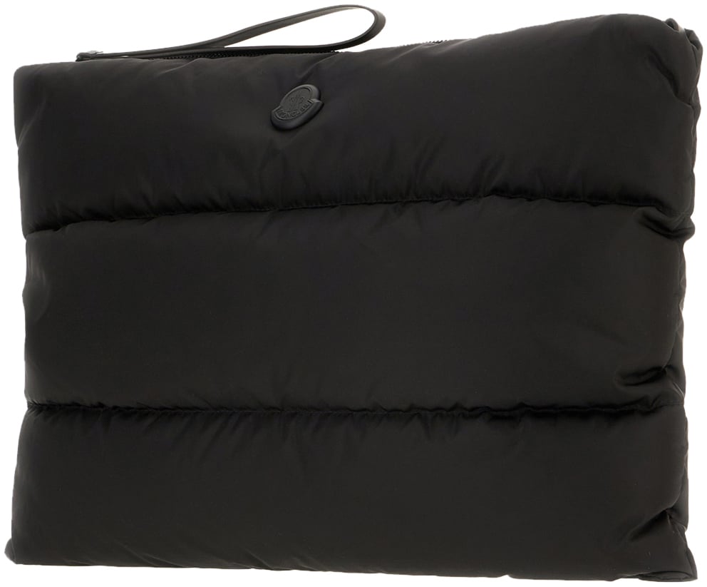 Moncler Moncler Black nylon Caradoc clutch Zwart