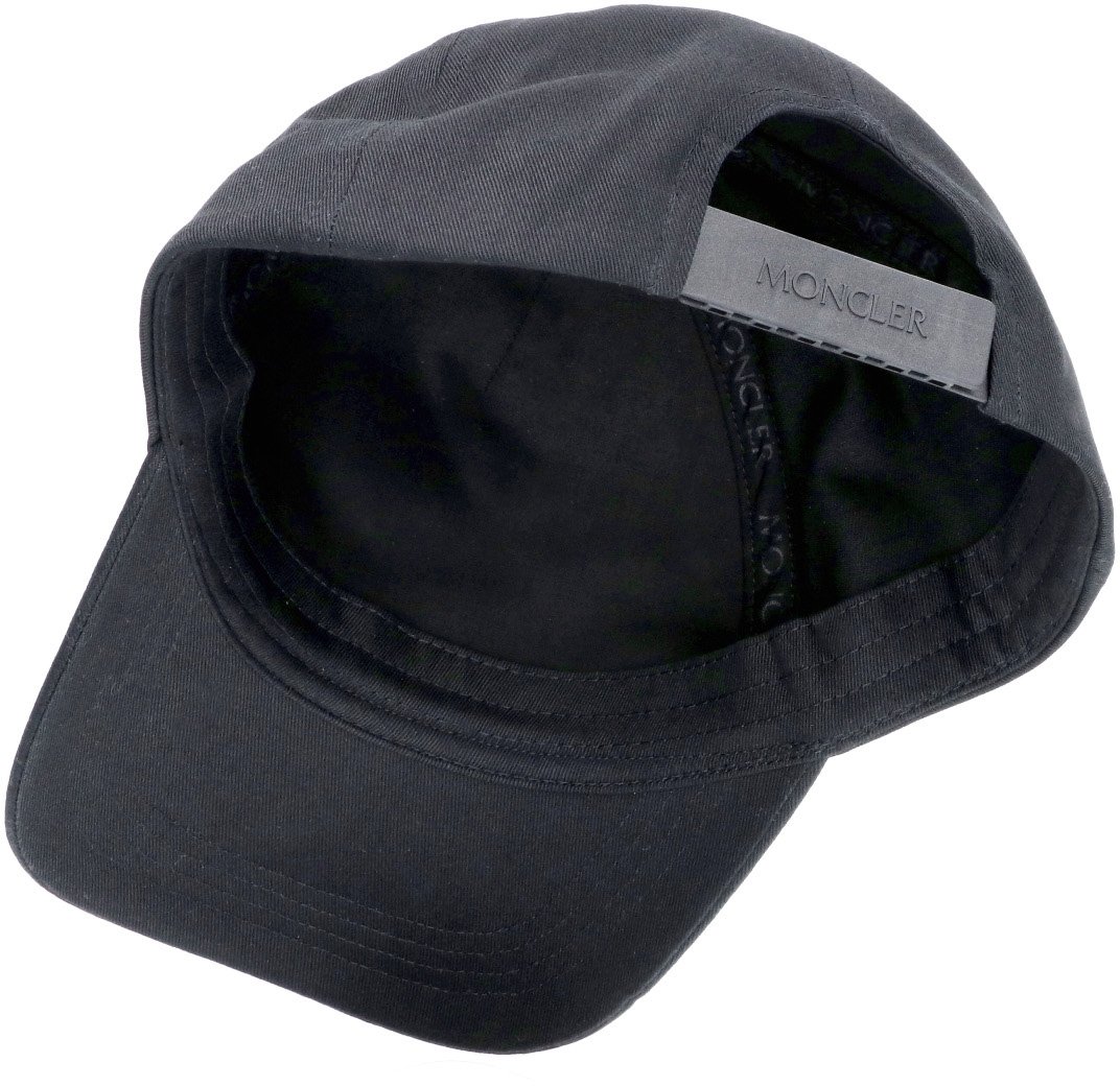 Moncler Black Classic Six-Panel Cotton Baseball Cap Zwart