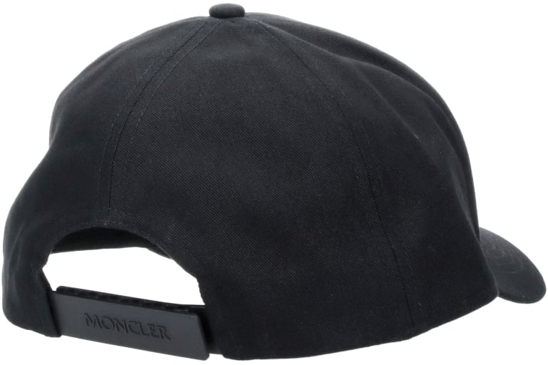 Moncler Black Classic Six-Panel Cotton Baseball Cap Zwart