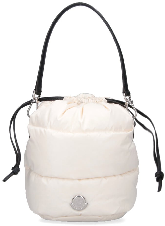 Moncler White Caradoc Quilted Nylon Bucket Bag Wit