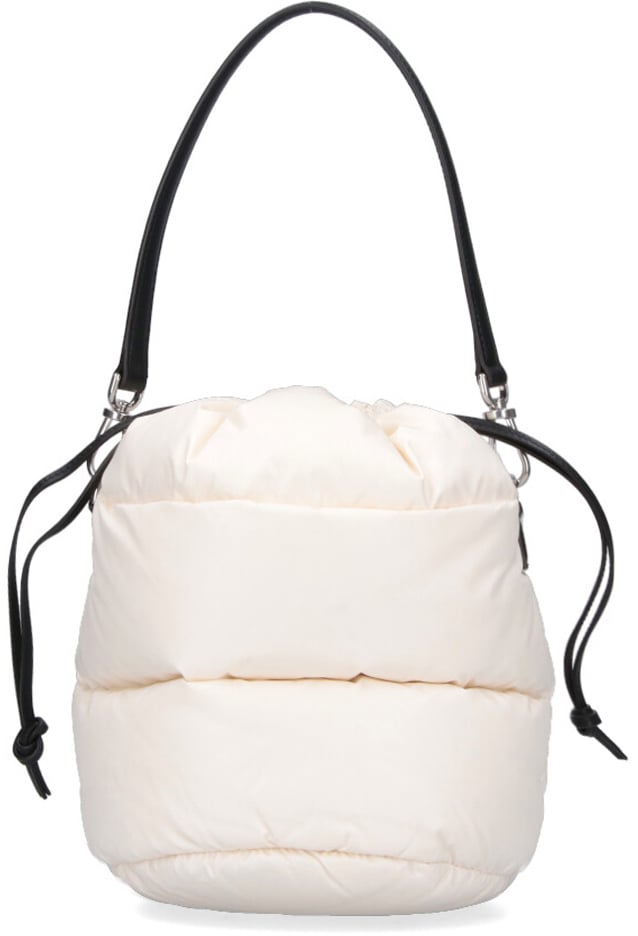 Moncler White Caradoc Quilted Nylon Bucket Bag Wit