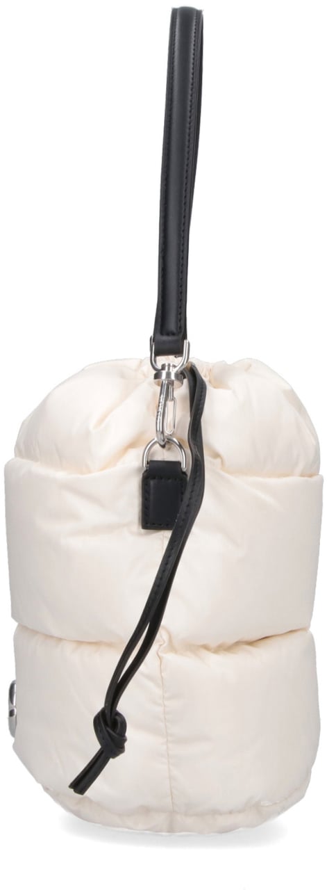 Moncler White Caradoc Quilted Nylon Bucket Bag Wit