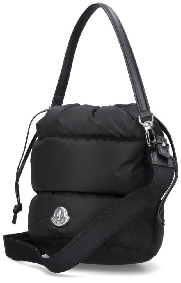 Moncler Black Caradoc Quilted Nylon Bucket Bag Zwart