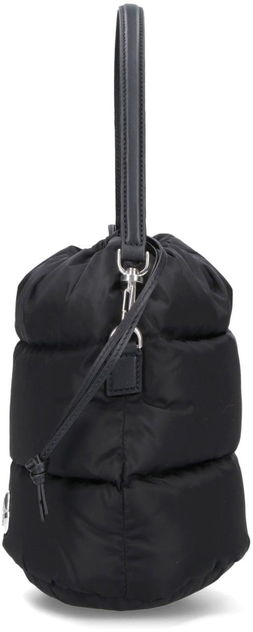 Moncler Black Caradoc Quilted Nylon Bucket Bag Zwart