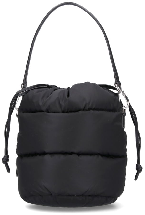 Moncler Black Caradoc Quilted Nylon Bucket Bag Zwart