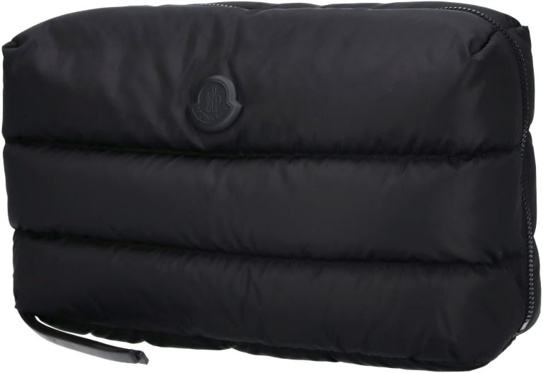 Moncler Black Caradoc Padded Quilted Pouch Zwart