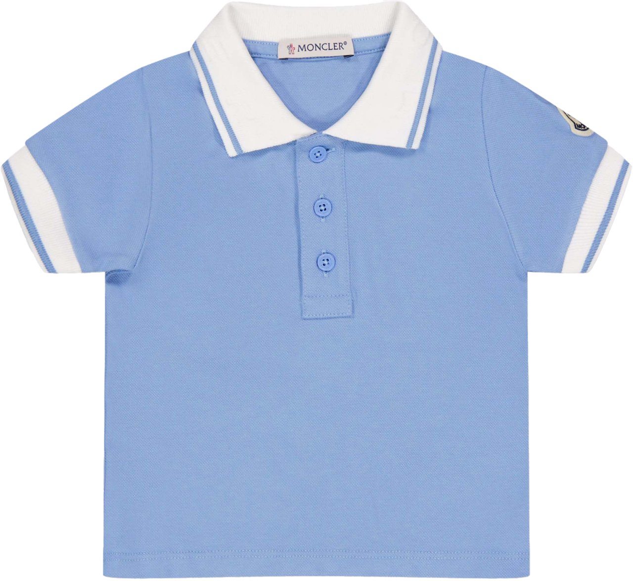 Moncler Moncler Baby Jongens Polo In Licht Blauw Blauw