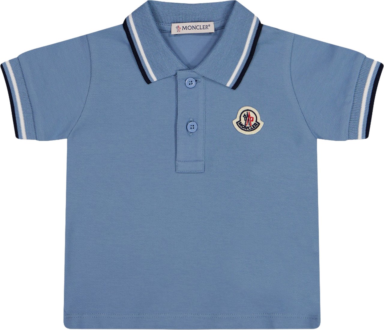 Moncler Baby Jongens Polo In Blauw Blauw