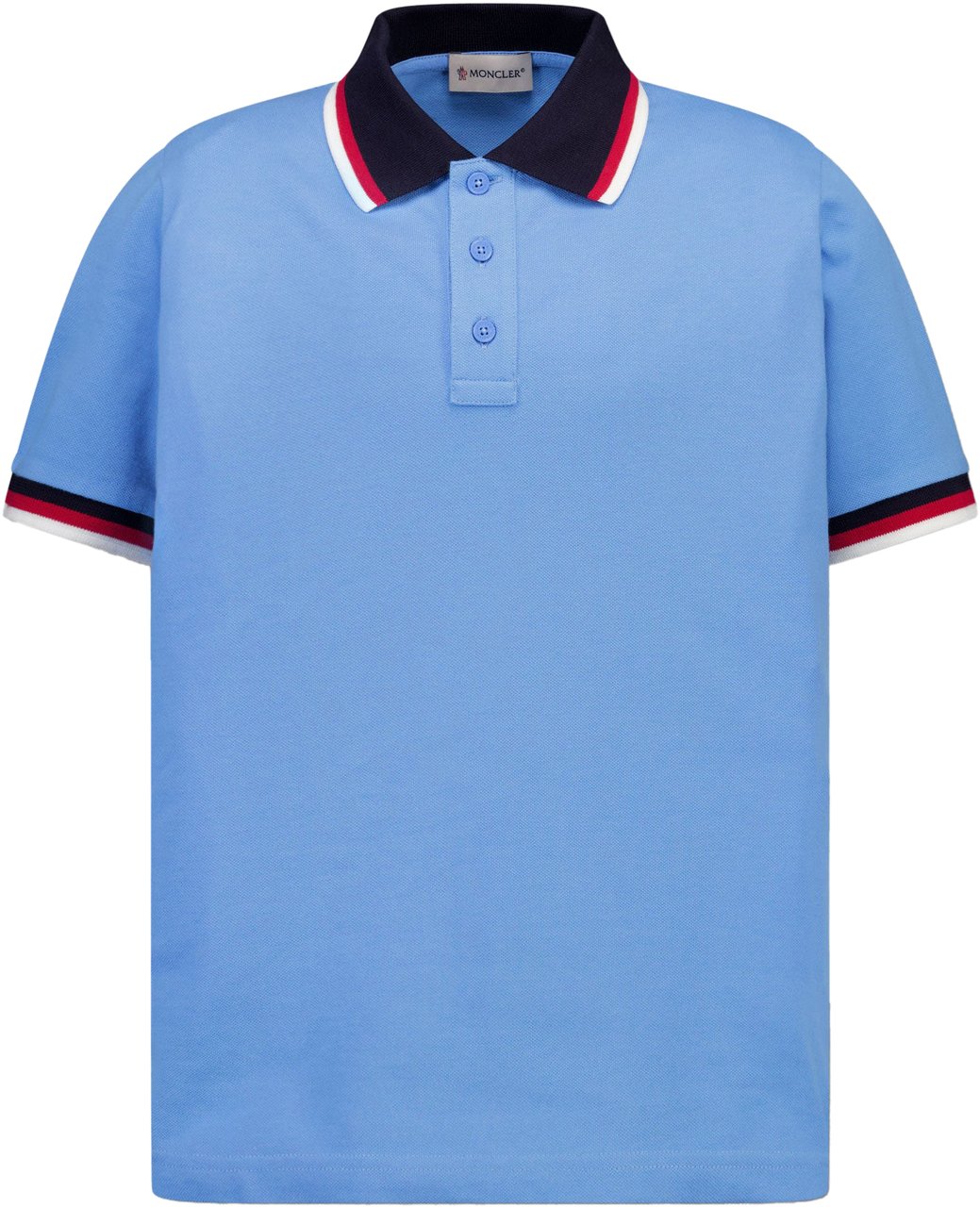 Moncler Moncler Kinder Jongens Polo In Licht Blauw Blauw