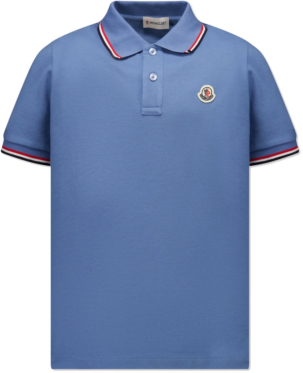 Moncler Moncler Kinder Jongens Polo In Licht Blauw Blauw
