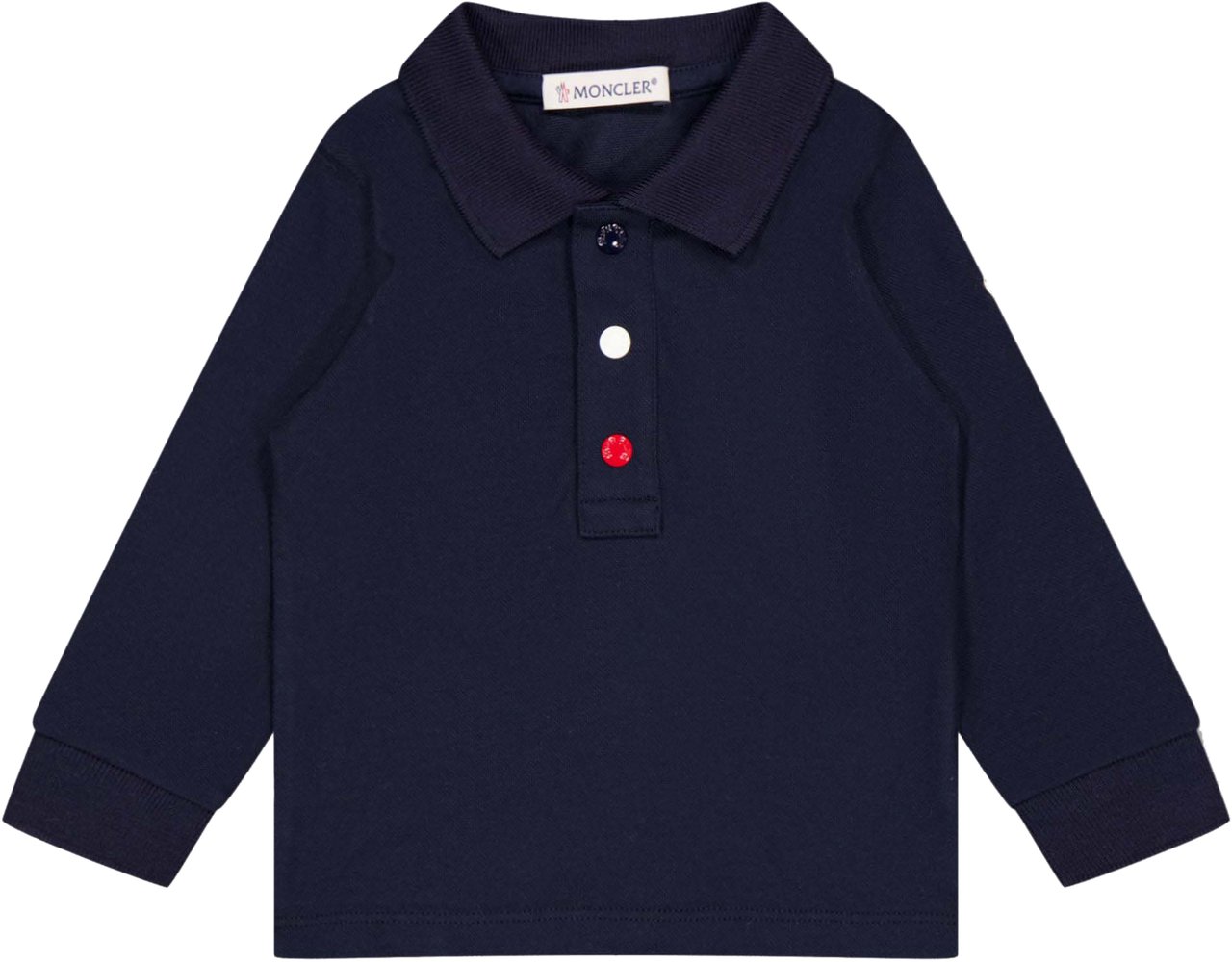 Moncler Moncler Baby Jongens Polo In Navy Blauw