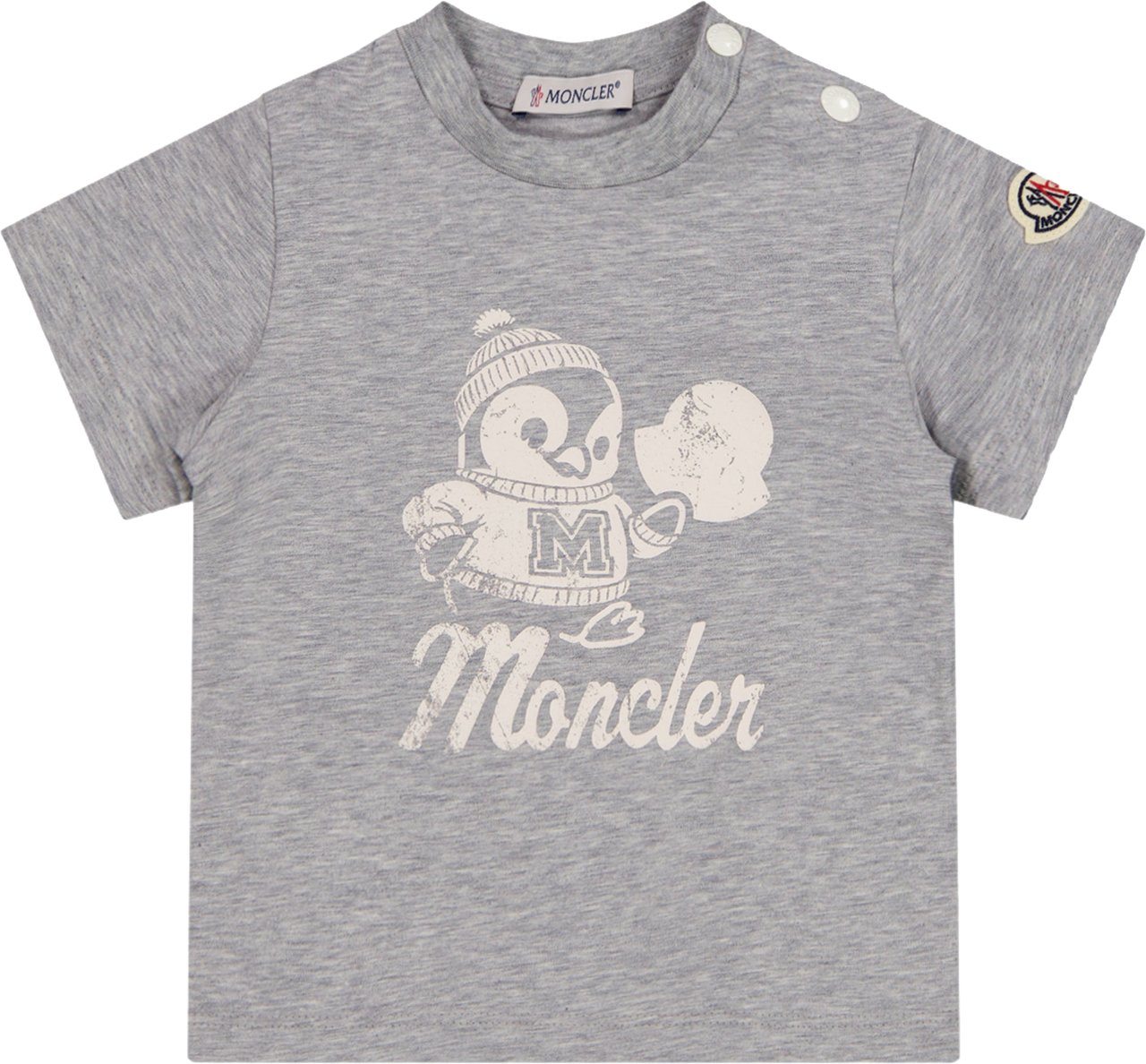 Moncler Baby Jongens T-Shirt In Licht Grijs Grijs