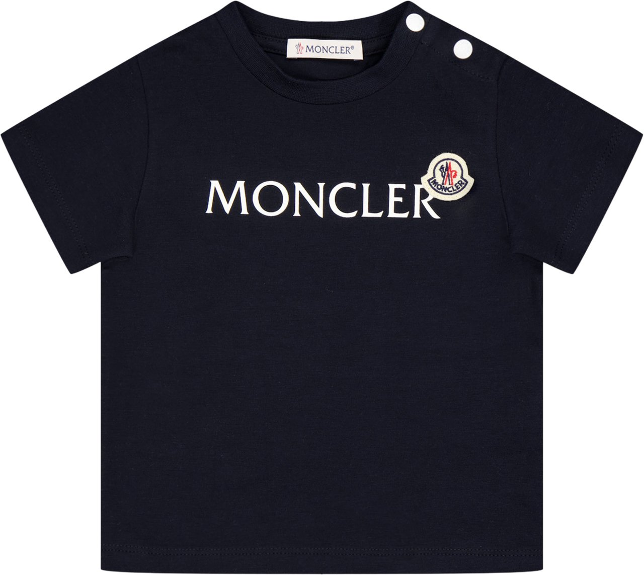 Moncler Baby Jongens T-Shirt In Navy Blauw