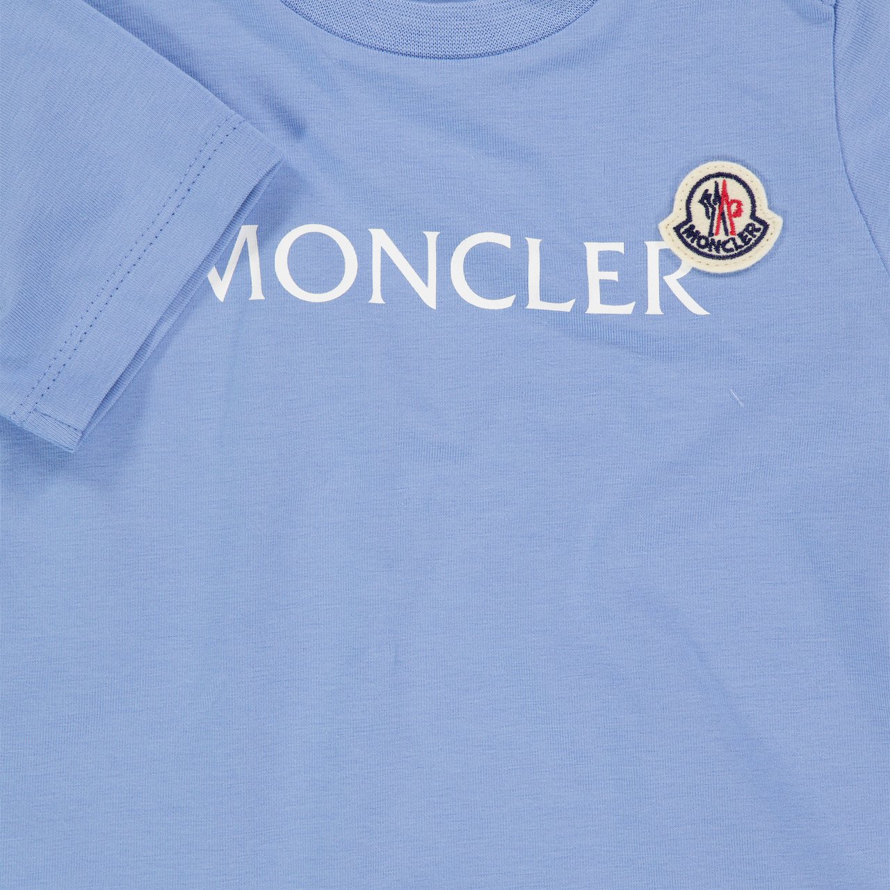 Moncler Moncler Baby Jongens T-Shirt In Licht Blauw Blauw