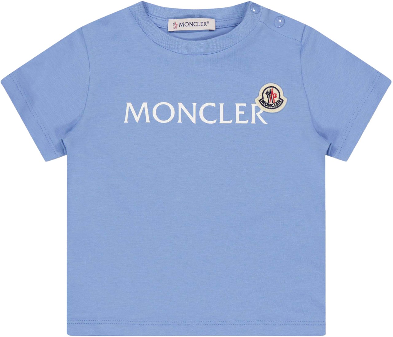 Moncler Moncler Baby Jongens T-Shirt In Licht Blauw Blauw