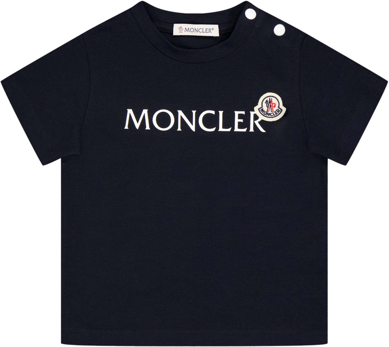 Moncler Moncler Baby Jongens T-Shirt In Navy Blauw