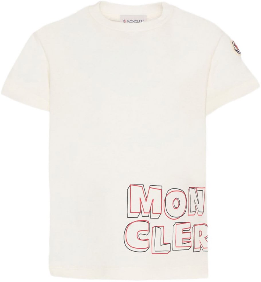 Moncler Kinder Jongens T-Shirt In Wit Wit