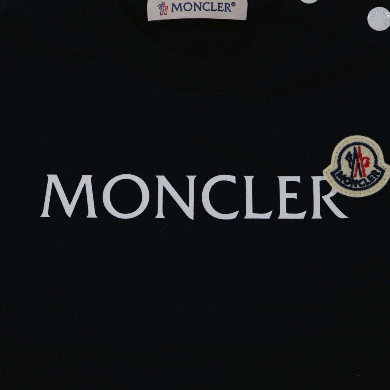 Moncler Moncler Baby Jongens T-Shirt In Navy Blauw