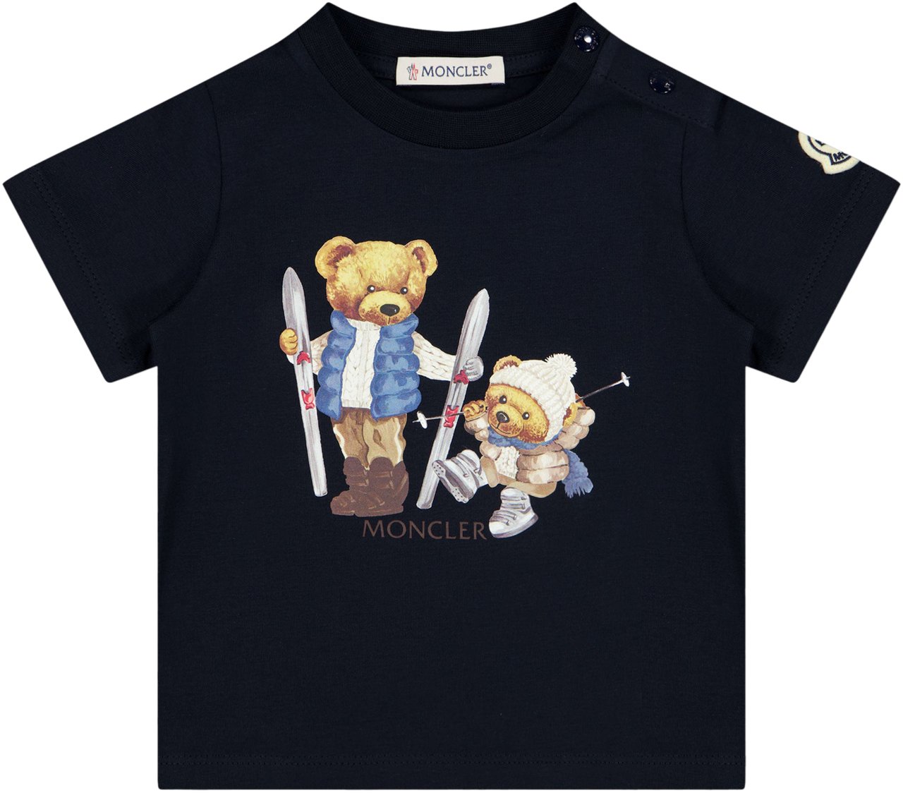 Moncler Moncler Baby Jongens T-Shirt In Navy Blauw