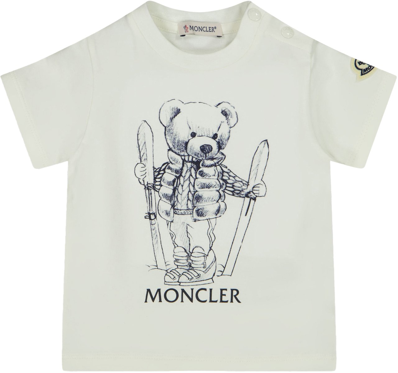 Moncler Moncler Baby Jongens T-Shirt In Off White Wit