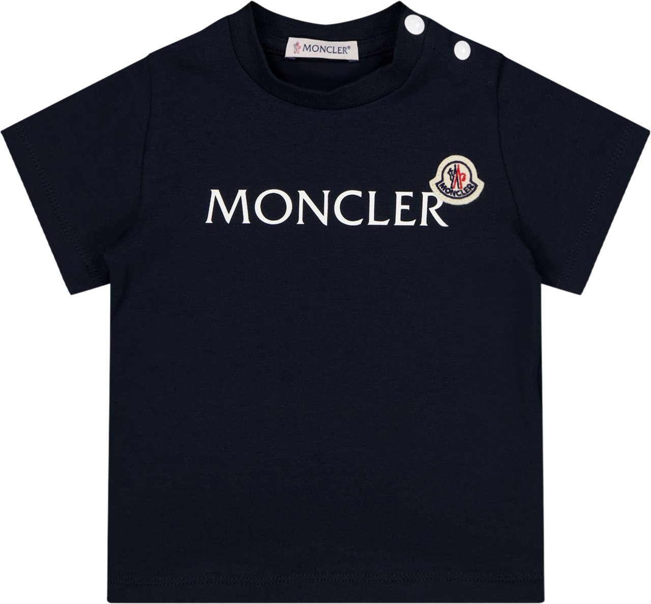 Moncler Baby Jongens T-Shirt In Navy Blauw