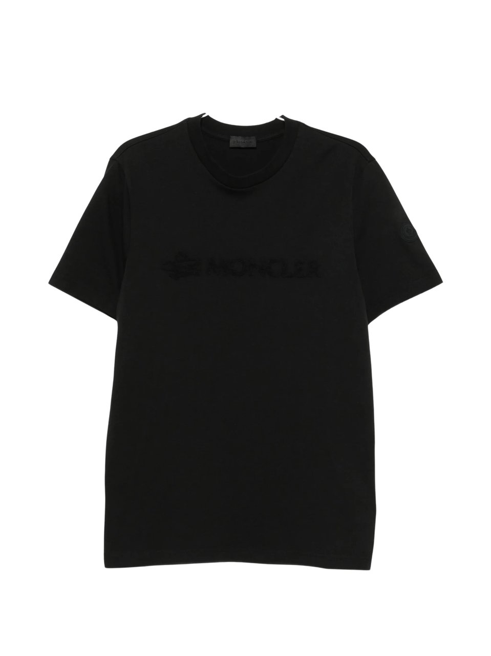 Moncler Classic Short-Sleeve Embossed T-Shirt Zwart
