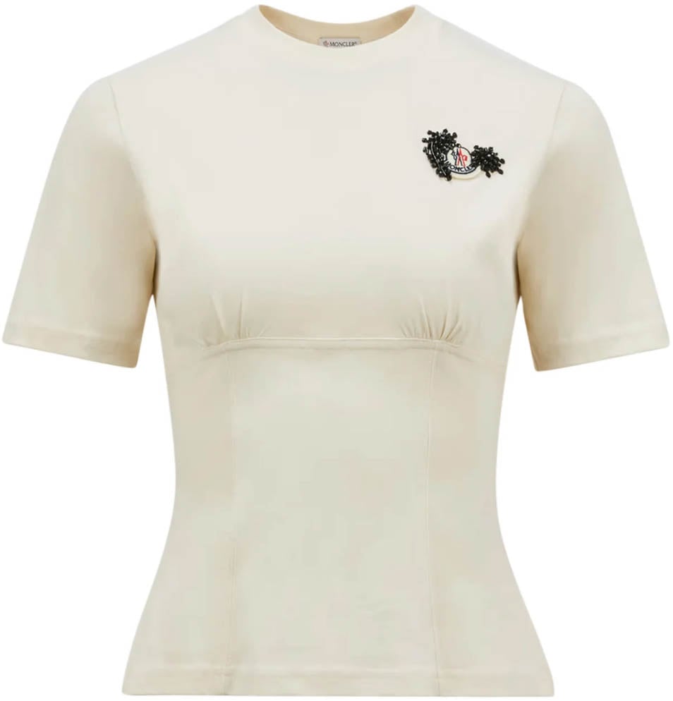 Moncler Hand-beaded Logo T-shirt Wit