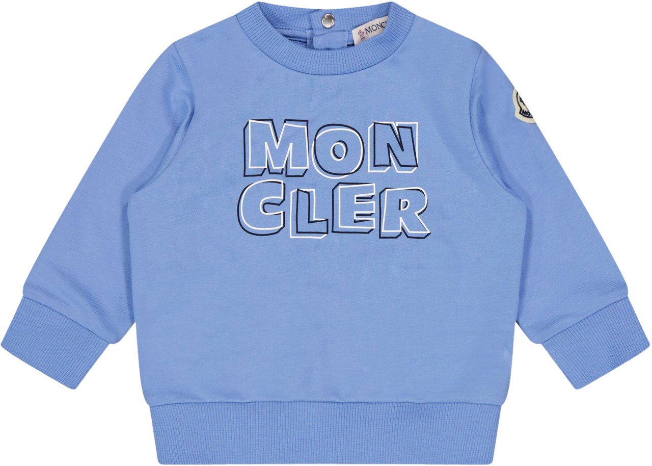 Moncler Moncler Baby Jongens Trui In Licht Blauw Blauw