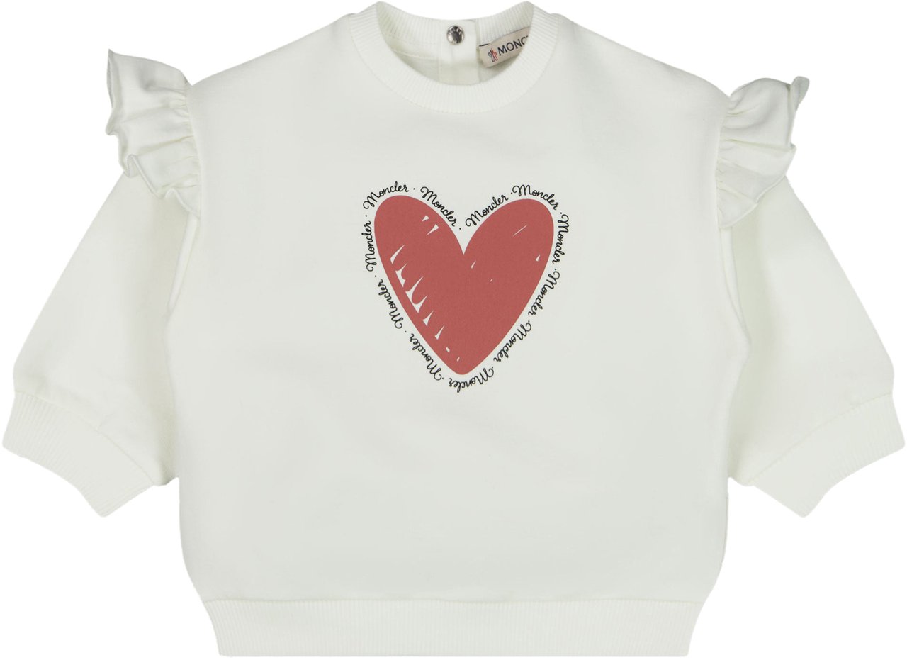 Moncler Moncler Baby Meisjes Trui In Off White Wit