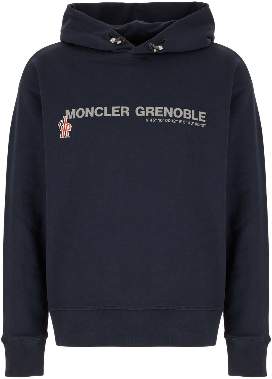 Moncler Moncler Grenoble Midnight blue cotton sweatshirt Blauw