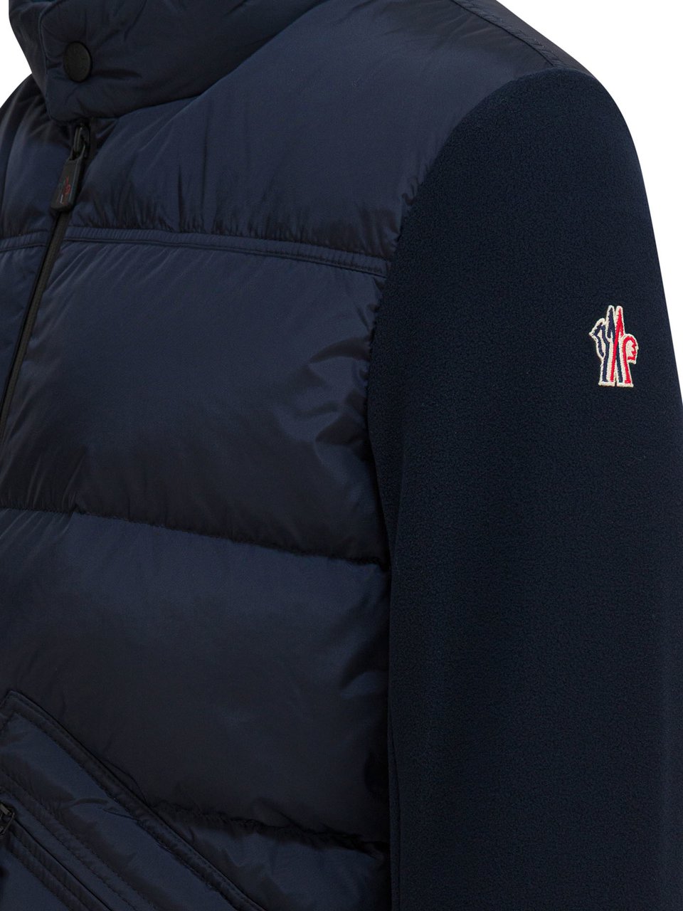 Moncler Lightweight down jacket with logo Blauw