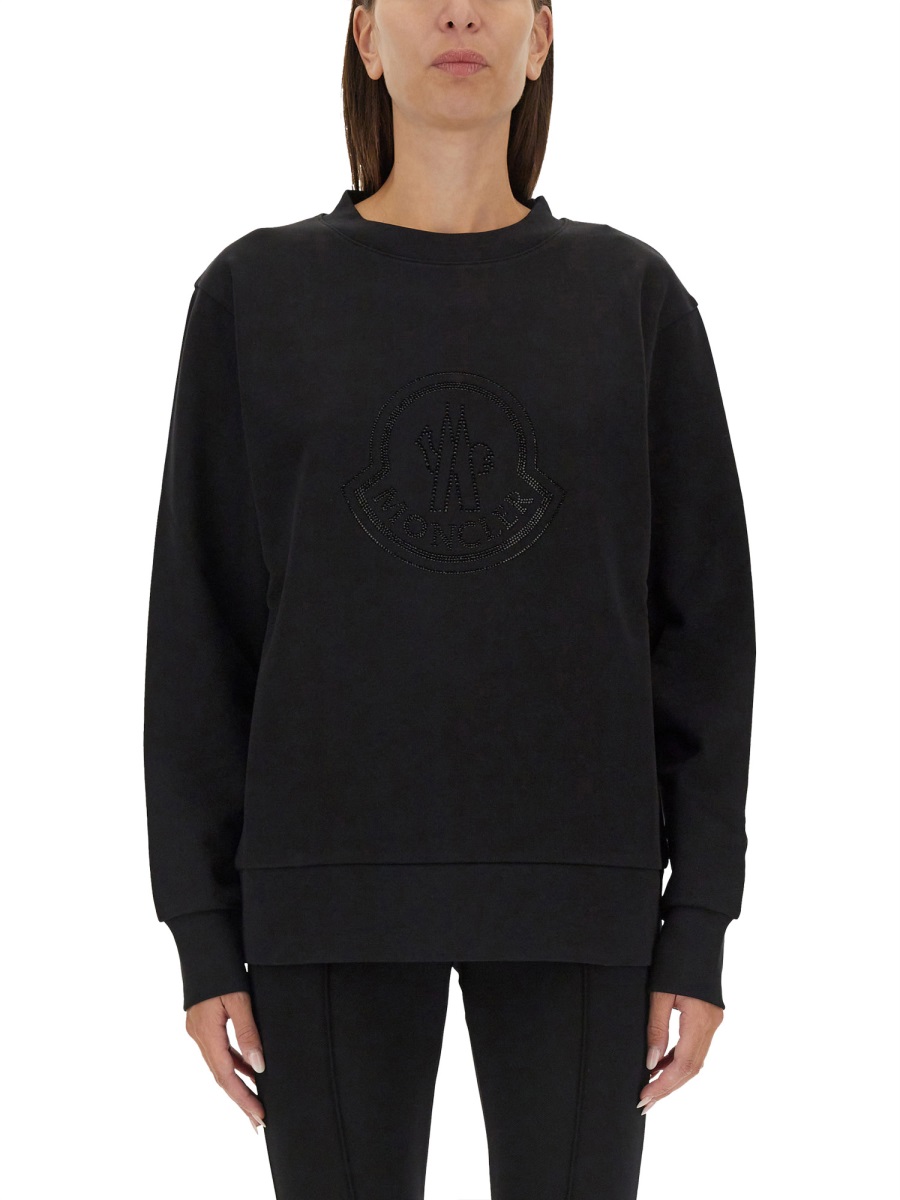 Moncler Logo-Detail Regular Fit Sweatshirt Zwart