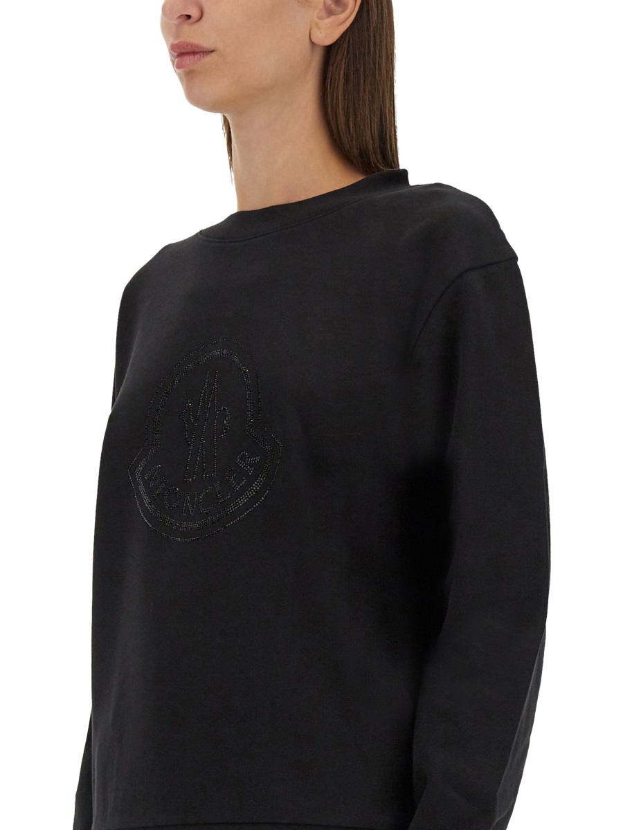 Moncler Logo-Detail Regular Fit Sweatshirt Zwart