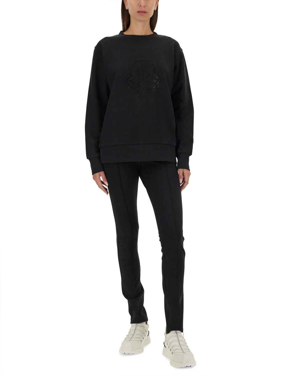 Moncler Logo-Detail Regular Fit Sweatshirt Zwart