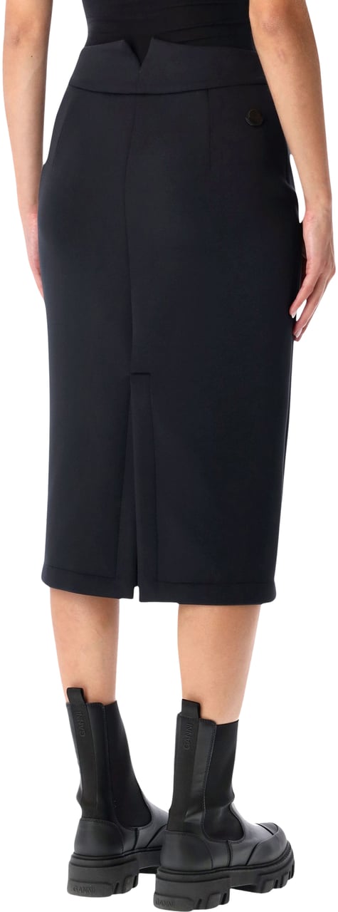 Moncler Moncler x Edward Enninful Slim Neoprene Skirt Zwart