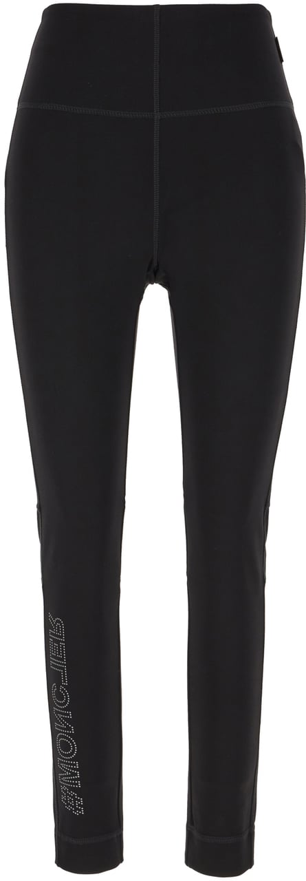 Moncler Moncler Black stretch nylon leggings Zwart